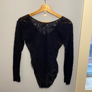 VINTAGE lace black bodysuit